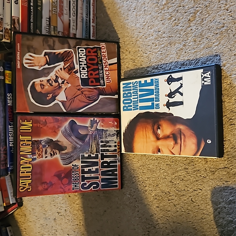 Lot of 3 comedy dvds Richard Pryor Steve Martin Robin Williams